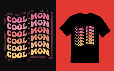 Retro wavy mom t shirt design