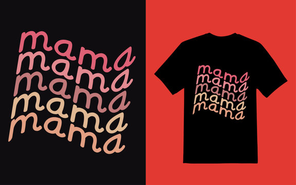 Retro wavy mom t shirt design
