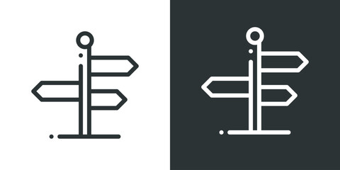 Road sign icon. Simple outline sign navigation