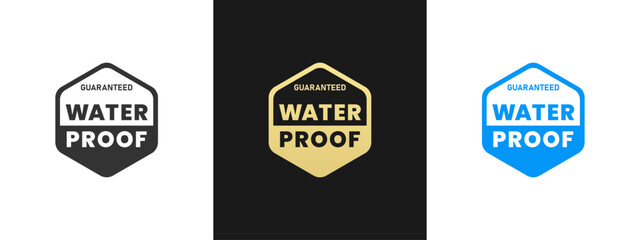 Waterproof mark or waterproof logo vector isolated in Flat Style. Waterproof mark for product packaging design element. Waterproof logo for packaging design element.