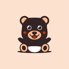Baby bear logo vector template