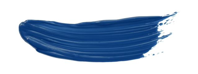Shiny blue brush watercolor painting isolated on transparent background. watercolor png