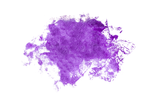 Shiny purple brush watercolor painting isolated on transparent background. watercolor png
