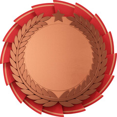3D Render Bronze Medal Icon