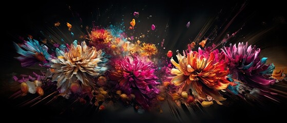 surreal flower explosion  Generative AI