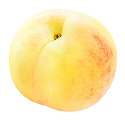 Pink Peach on White background with clipping path, Peach fruit on white background PNG file.
