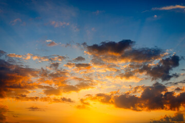 sunset sky with clouds