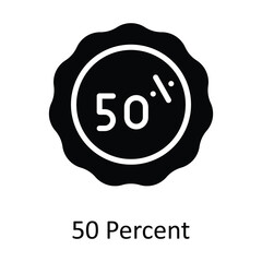 50 Percent  vector   outline Icon Design illustration. Work in progress Symbol on White background EPS 10 File