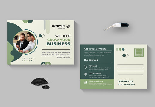 Grow Business Postcard Design Layout