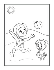 Summer Coloring Page For Kids