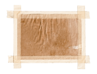 Old paper glued with tape. Vintage texture copy space