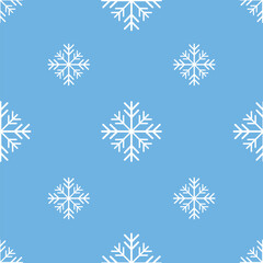 Naklejka na ściany i meble falling snowflake seamless pattern on blue background