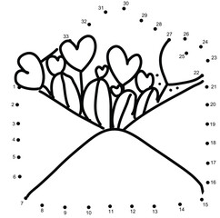 Obraz premium Valentine Dot to Dot Coloring Pages