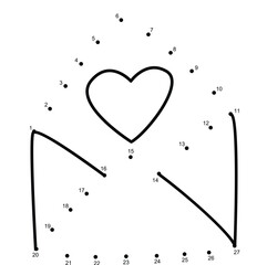 Valentine Dot to Dot Coloring Pages