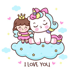 Obraz na płótnie Canvas unicorn baby shower card with child
