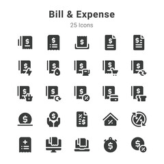 Bill and expense icons collection