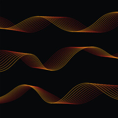 line curve wave abstract element light shape motion frequency style dynamic form energy gradient glow vector illustration art color red orange yellow