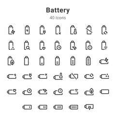 Battery icons collection