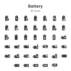 Battery icons collection