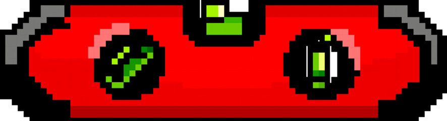 Naklejka premium line level tool game pixel art retro vector. bit line level tool. old vintage illustration