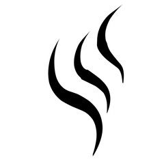 Wavy line vector of rising steam or smoke. Coffee aroma line concept Isolated on white background.