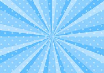 かわいいポップなドットの集中線　横　横長