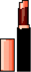 fashion lipstick makeup game pixel art retro vector. bit fashion lipstick makeup. old vintage illustration