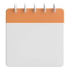 Empty calendar. 3D calendar. 3D illustration.