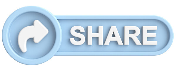 Share button. Share icon. 3D illustration.