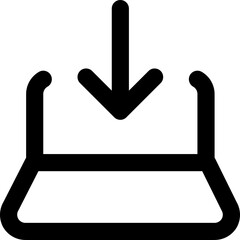 simple download laptop icon illustration in outline style used for web purposes, user interface, apps, and more