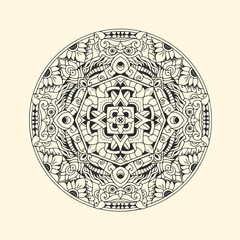 Vector-free mandala template - draw and simple style good for background or ornament.