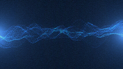 colorful blue glowing wave lines with motion dots. Concept connection big data. futuristic technology backdrop.