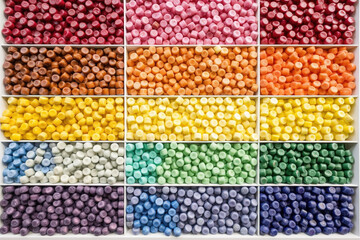 Multicolored candies, top view, Generative AI