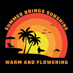 Summer T-Shirt Design or summer Design illustration 