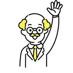 かわいい人物のイラストシリーズ _ 博士_シニア _ 合意