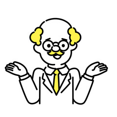 かわいい人物のイラストシリーズ _ 博士_シニア _ 呆れる