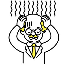 かわいい人物のイラストシリーズ _ 博士_シニア _ 絶望