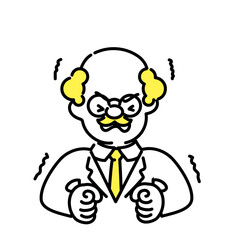 かわいい人物のイラストシリーズ _ 博士_シニア _ 耐える