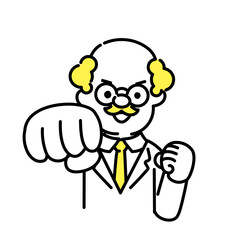 かわいい人物のイラストシリーズ _ 博士_シニア _ パンチ