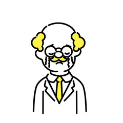 かわいい人物のイラストシリーズ _ 博士_シニア _ 泣く