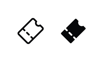 Ticket icon. Retro cinema, movie tickets icons button, vector, sign, symbol, logo, illustration, editable stroke and flat design style isolated on white linear pictogram
