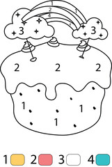 Birthday Color By Number Coloring Pages