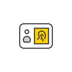 Biometric icon design with white background stock illustration