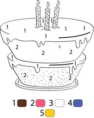 Birthday Color By Number Coloring Pages
