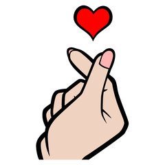 finger with heart cartoon illustration
