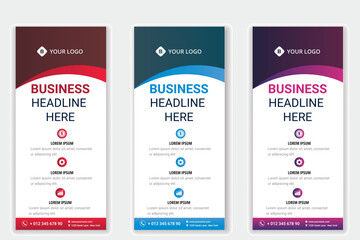 Modern business rack card or dl flyer x stand banner design templates