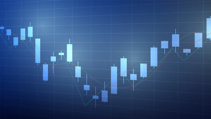 finance background. candlesticks chart on dark screen. stock market and business investment concept