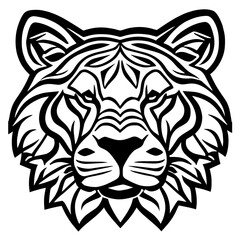 Animal head vector design black and white