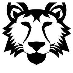 Animal head vector design black and white