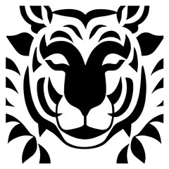 Animal head vector design black and white